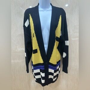 Vintage Gianni Versace Graphic Knit Cardigan Made in Italy